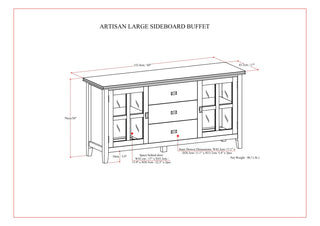 Artisan - Large Sideboard Buffet - Dark Chestnut Brown