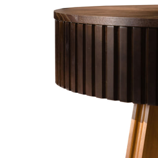 Round Retro Coffee With Solid Wood Legs