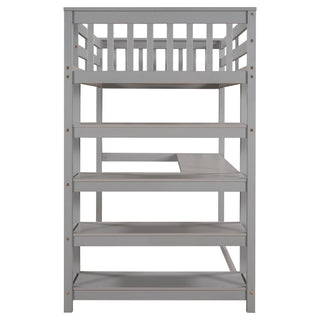Loft Bed With Storage Shelves And Under Bed Desk
