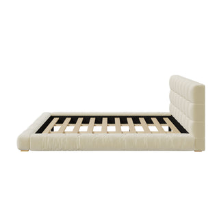 Upholstered Platform Bed Frame With Tufted Headboard