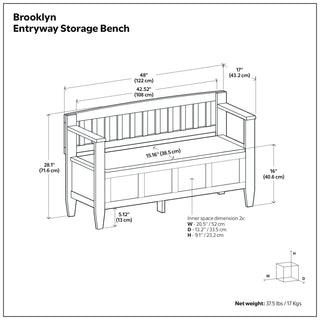 Brooklyn - Handcrafted Entryway Storage Bench