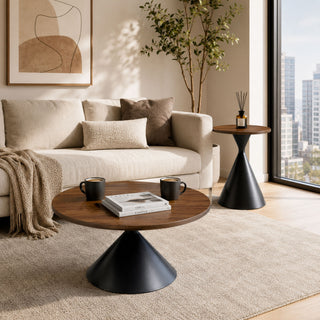 2 Piece Coffee Round Table Set