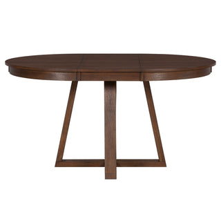 Dining Set With Leaf Round Table And 4 Upholstered Chairs