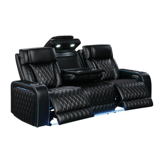 Electra - Power Reclining Sofa With Power Headrests, Drop Down Table, Reading Light, Massage, LED Lighting And USB Control