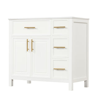 Modern Bathroom Vanity With Sink Top, 2 Doors And 3 Drawers