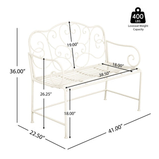 Sunnydaze - Outdoor Garden Bench - Matte White