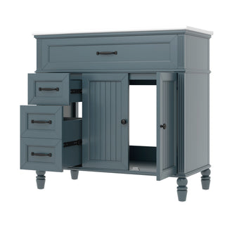 Bathroom Vanity With Sink, 2 Doors 2 Drawers, Freestanding Design