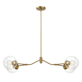 Jewel - 4 Lights Chandelier Ceiling Hanging Light Fixture - Clear / Gold