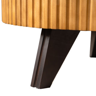 Round Retro Coffee With Solid Wood Legs