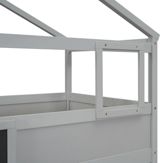 House Style Bunk Bed With Storage Staircase And board