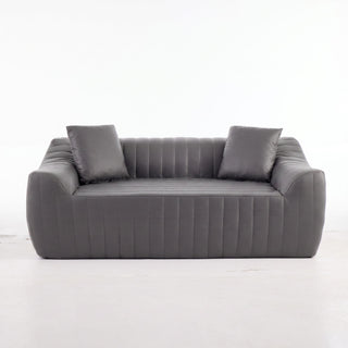 Oversized 2 Seater Loveseat With 2 Decor Throw Pillows, Deep Seat Sofa For Living Rooms