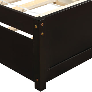 Platform Bed Wood Bed Frame With Trundle