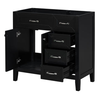 Modern Bathroom Vanity Base Only, 2 Doors And 3 Drawers
