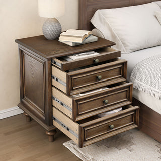Farmhouse Nightstand With 4 Drawers
