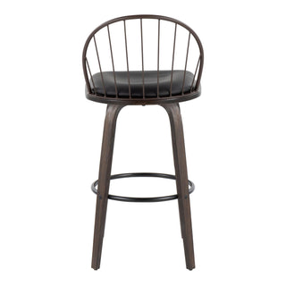 Riley - Industrial / Urban Fixed Height Barstool With Swivel With Removable Cushion (Set of 2)
