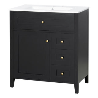 Bathroom Vanity With Sink, 3 Drawers And Adjustable Shelf