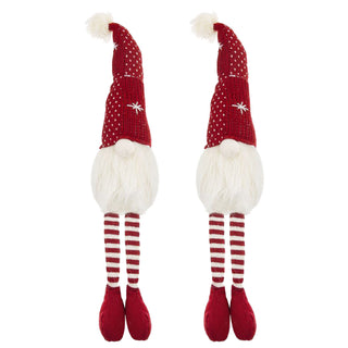 Christmas Gnomes Decorations, Christmas Table Home Ornaments For Holiday Party Gifts (Set of 2) - White / Red