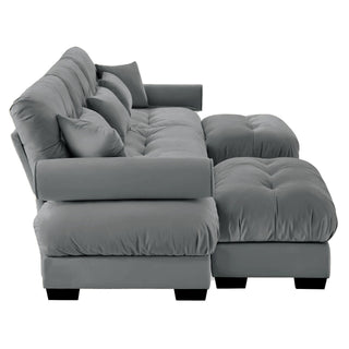 Super Comfort Oversized Modular Sectional Sofa With Movable Ottoman