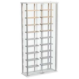Wine Storage LED Curio Cabinet - Chrome