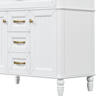 Bathroom Vanity With Sink, Flip-Out Top Drawer, Soft Close Doors, 2 Storage Drawers