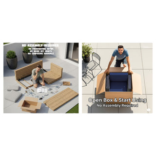 Comfortable Modern Patio Rattan Sectional Set With Cushions