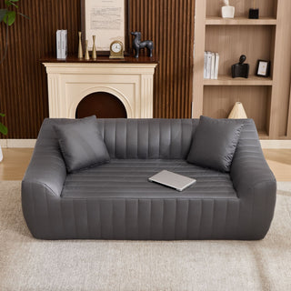 Oversized 2 Seater Loveseat With 2 Decor Throw Pillows, Deep Seat Sofa For Living Rooms