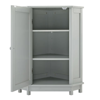 Bathroom Cabinet Triangle Corner Storage Cabinet With Adjustable Shelf Modern Style