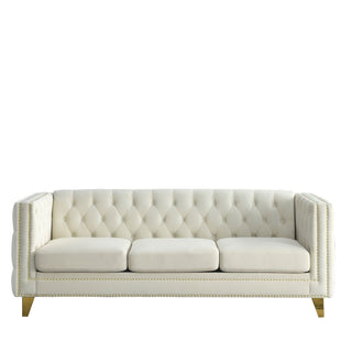 Modern Sofa With Button Tufting, Upholstered Couch For Living Room