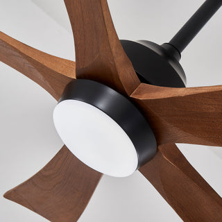 5 Blades Ceiling Fan With Lights Remote Control - Matte Black