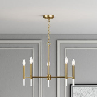 Courtyard - 5 Light Candle Chandelier - Clear / Gold