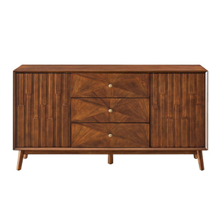 Sideboard Buffet Cabinet With 3 Drawers And 2 Storage Cabinets - Walnut