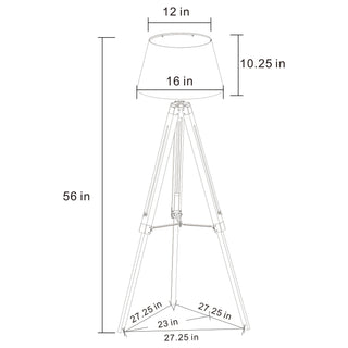 Hannah - Floor Lamp With Tripod Base - Gray