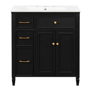 Freestanding Bathroom Vanity With Sink, Soft Close Door, Tip Out Drawer
