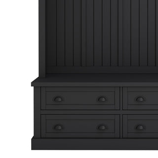 Hall Tree With 4 Drawers, Coat Rack With 6 Hooks