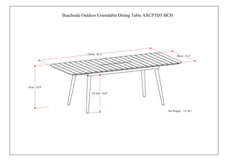Beachside - Outdoor Extendable Dining Table - Light Teak
