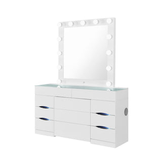 Elisa - Vanity Set With Stool And LED Bulbs