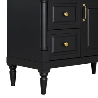 Freestanding Bathroom Vanity With Sink, Adjustable Shelf, Flip Drawer