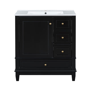 Freestanding Bathroom Vanity With Sink, Soft Close Door, 3 Drawers
