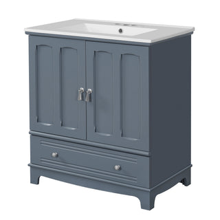 Bathroom Vanity With Sink, Cabinet With Adjustable Shelf And Drawer Divider