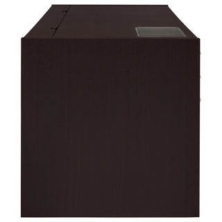 Halston - 3 Drawer Office Computer Desk With Keyboard Tray - Cappuccino