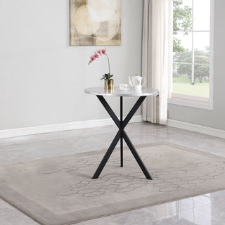 Fitz - Round Bistro Bar Table With X Base - Silver