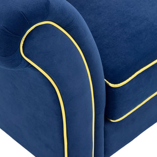3 Seater Sofa With Rolled Arms, Vertical Channel Tufted Backrest