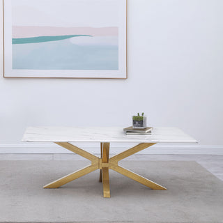 Maciel - Coffee Table With Accents - White Marble