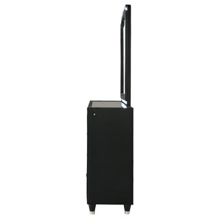 Mika - 8 Drawer LED Dresser With Mirror - Black