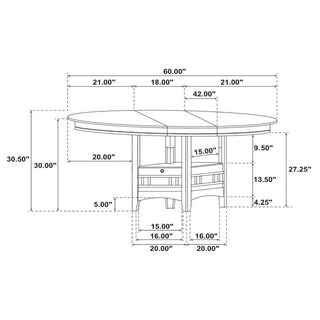 Lavon - Oval Extension Leaf Dining Table With Built In Storage - Gray
