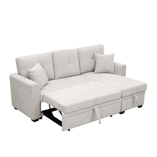 Upholstered Sectional With Pull Out Bed And Chaise Storage