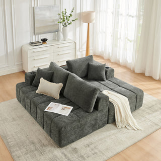 L - Shaped Sectional Sofa With Cup Holders & Side Pockets