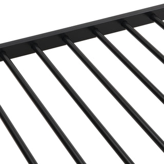 Full Over Full Modern Metal Bunk Bed With Trundle - Black