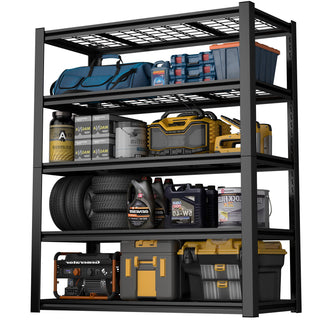 Garage Storage Rack, 5 Layer Adjustable Shelving Unit For Warehouse - Black