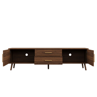 70" TV Stand With Storage Drawers And Cabinets For TVs Up To 80" - Walnut